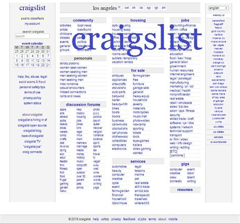 craigslist provides local classifieds and forums for jobs, housing, for sale, services, local community, and events. . Www craigslist la